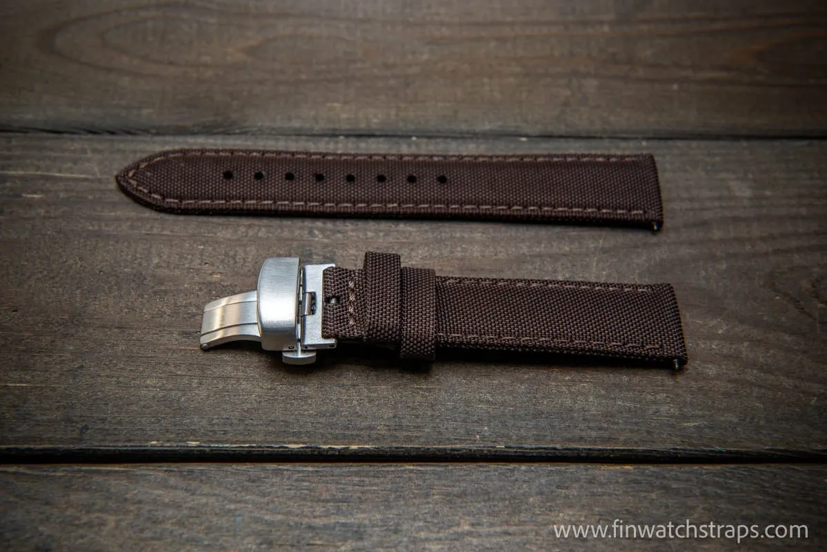 Sailcloth waterproof watch strap. Deployment clasp.