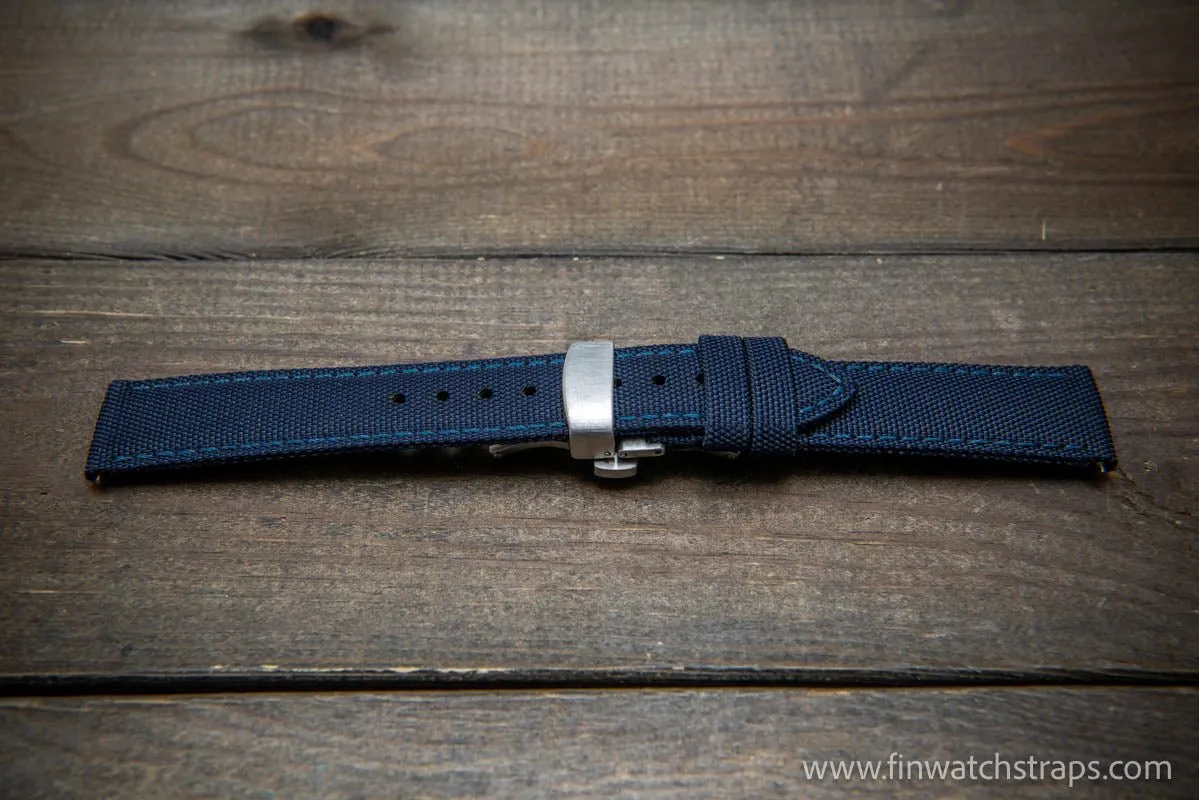 Sailcloth waterproof watch strap. Deployment clasp.