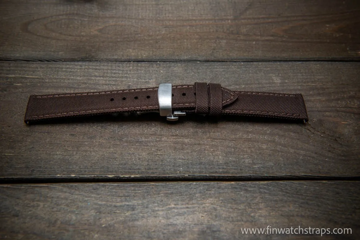 Sailcloth waterproof watch strap. Deployment clasp.