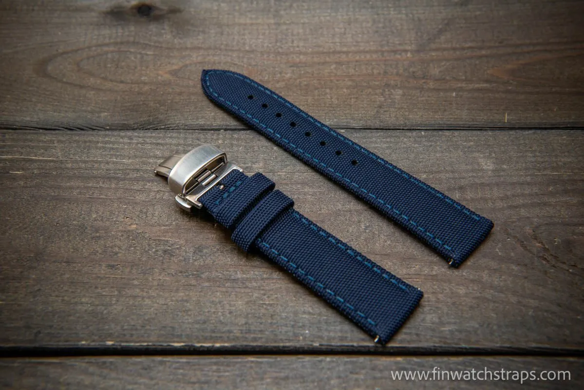 Sailcloth waterproof watch strap. Deployment clasp.