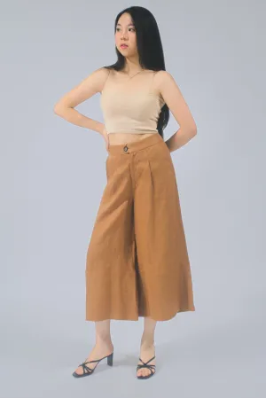 Sam 100% Linen Wide-Legged Capri Pants