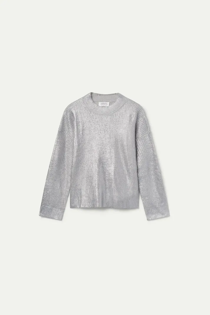 Silver Metallic Sweater