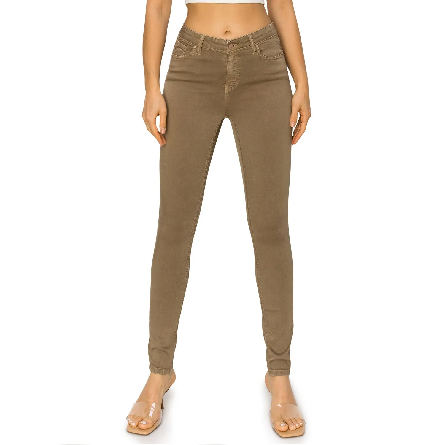 Soft Stretchy High Rise The Everyday Skinny Jeans - Light Brown