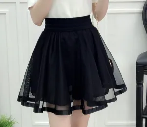 'Spice' Black Mesh Skirt