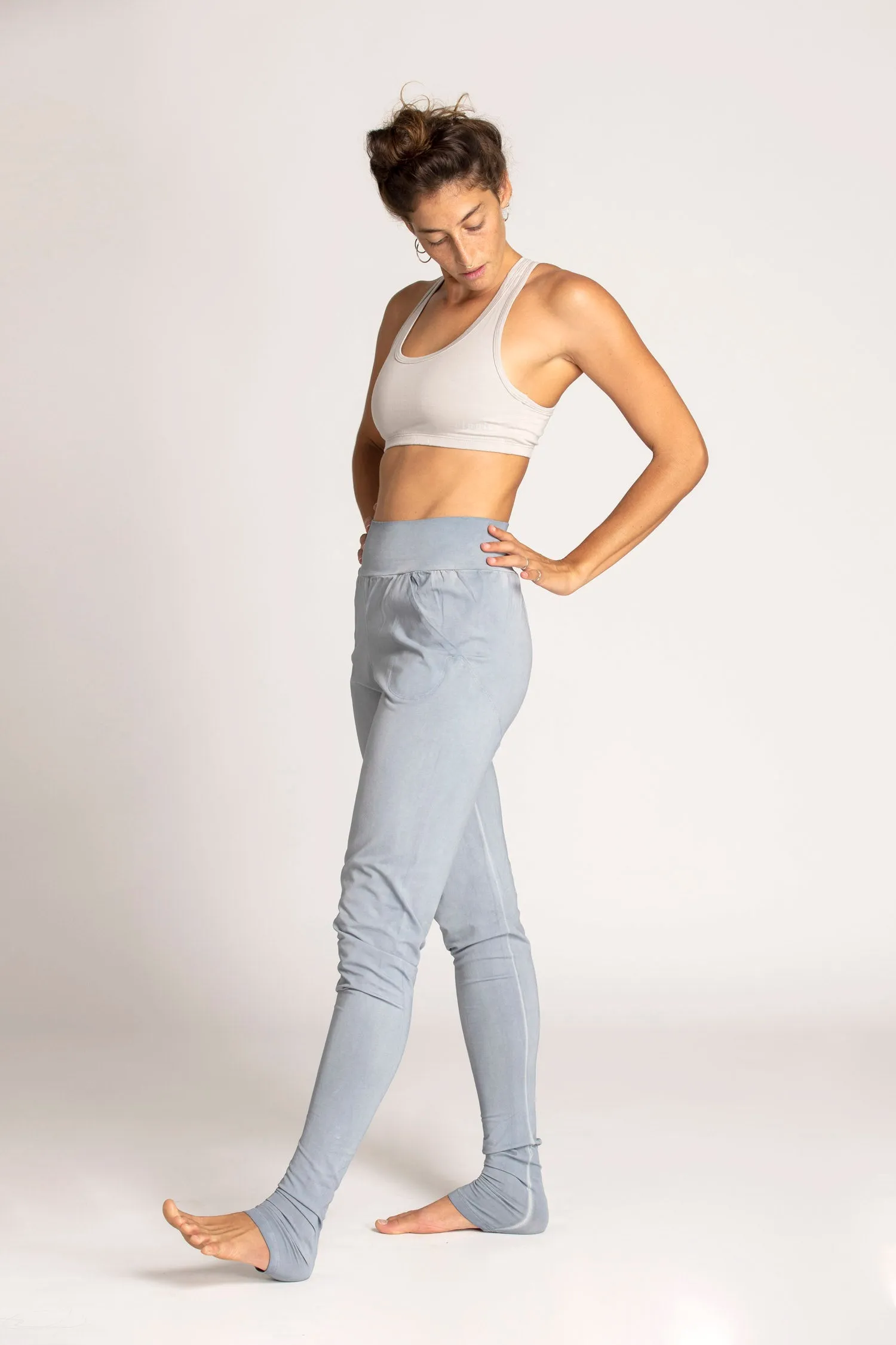 Stonewash Extra Long Slouchy Pants