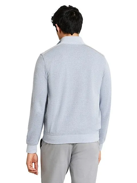 Textured Full Zip Sweater 8750-55140A Light Blue