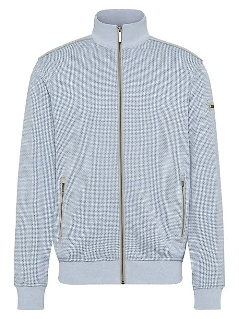 Textured Full Zip Sweater 8750-55140A Light Blue