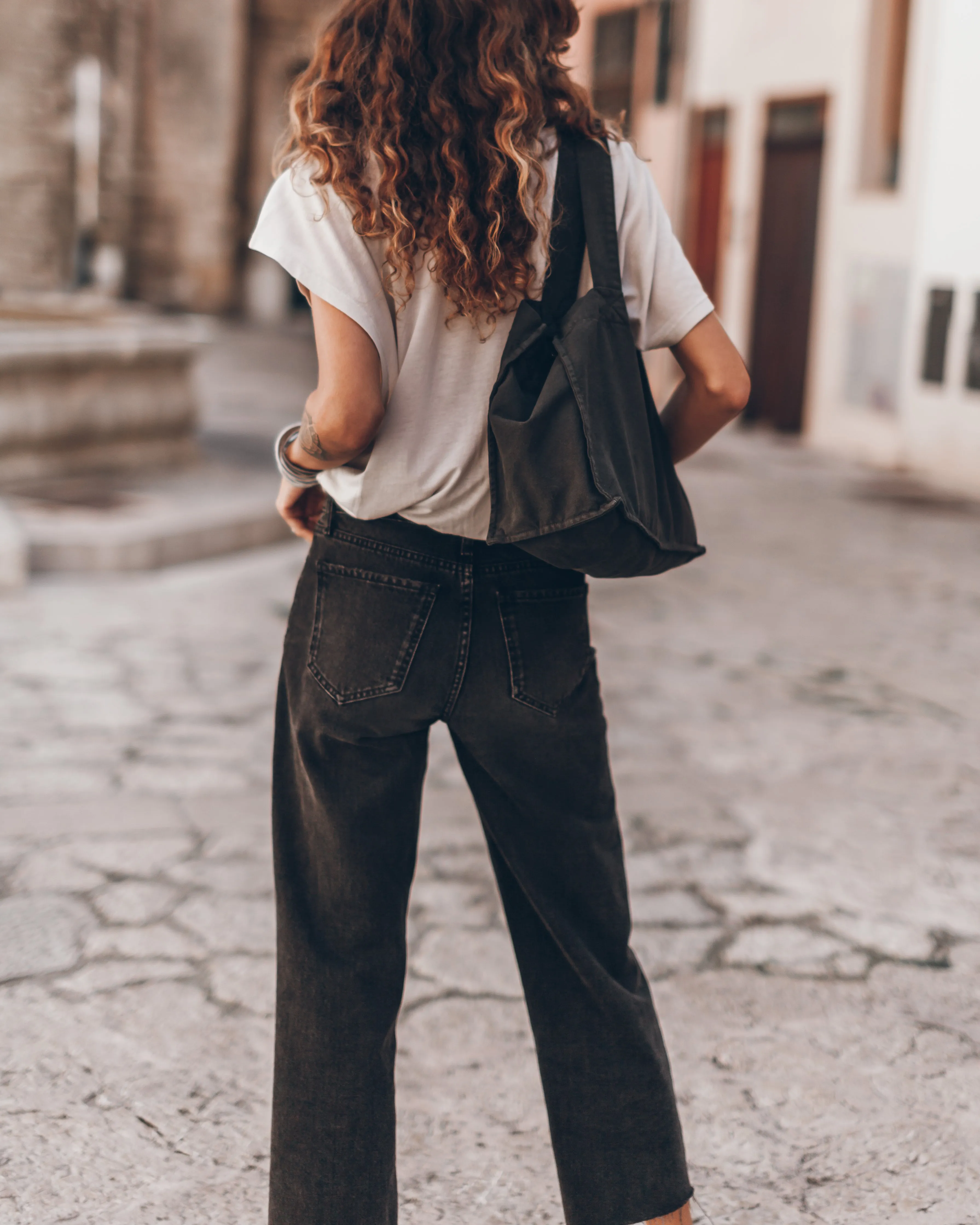 The Black Cropped Straight Jeans