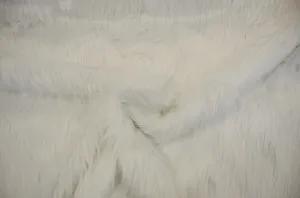 White Faux Fur 2" Pile | White Fur Fabric | Fursuit Fur | Fake Fur Fabric | Costume & Cosplay Fur Fabric | Long Pile Faux Fur | White Shag |