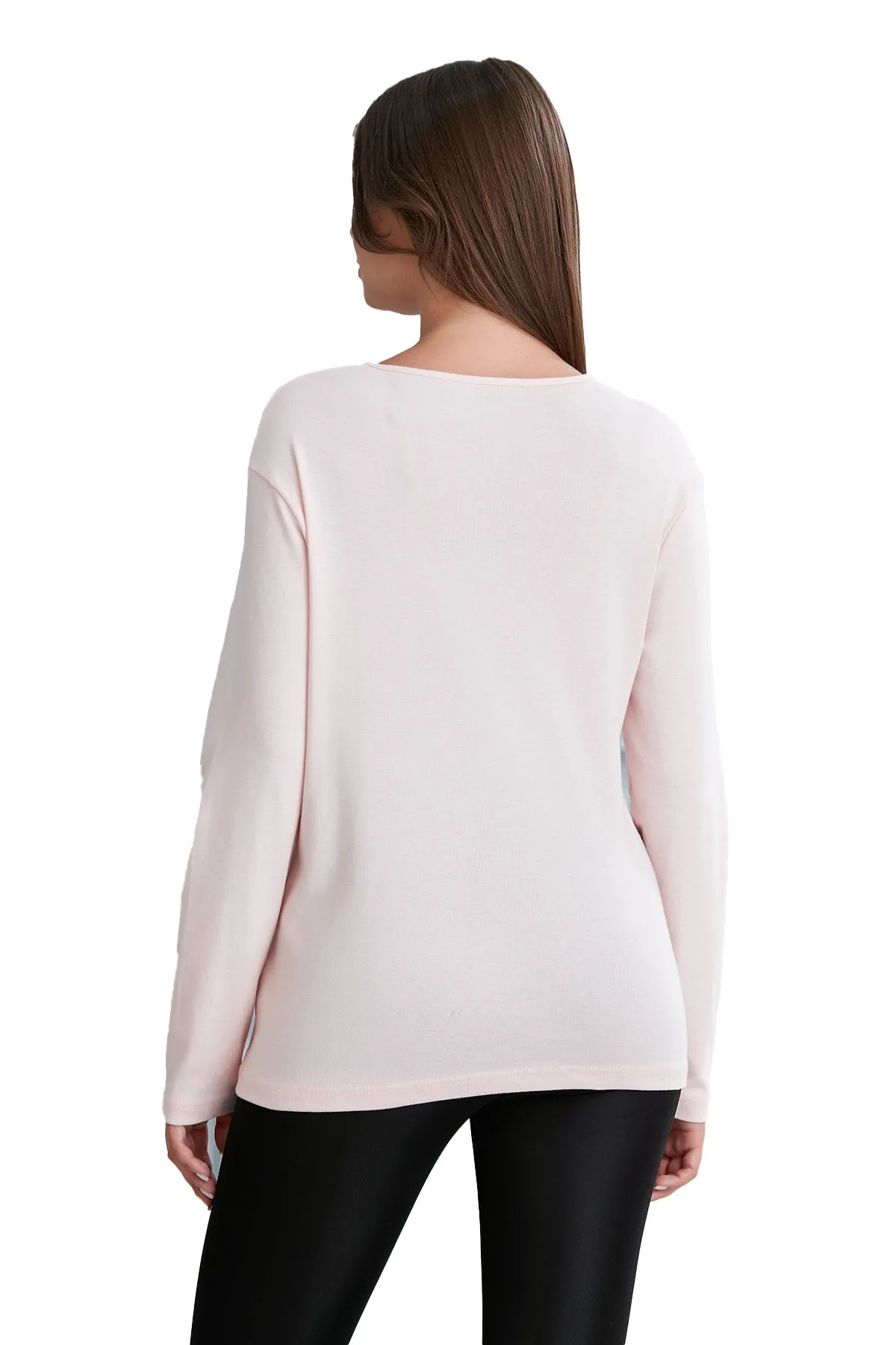 Women Long Sleeve Scoop Neck T-Shirt  in Pretty Fall Colors