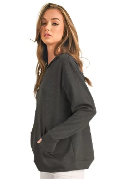 Women's Hoodie Ultra Soft Brushed Viscose from Bamboo Jacket with Thumb Holes