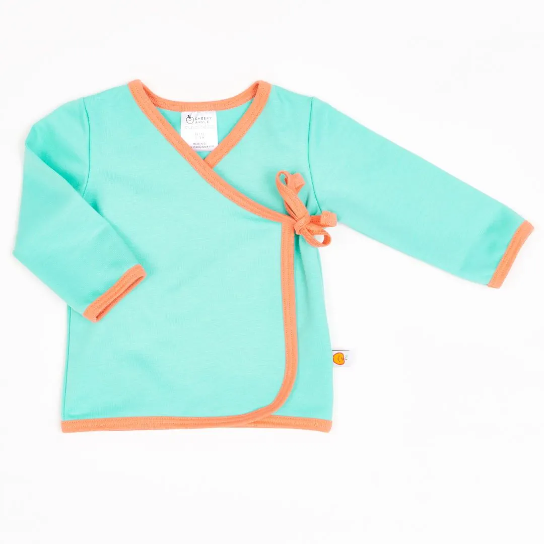 Wrap jacket "Mint/Apricot"