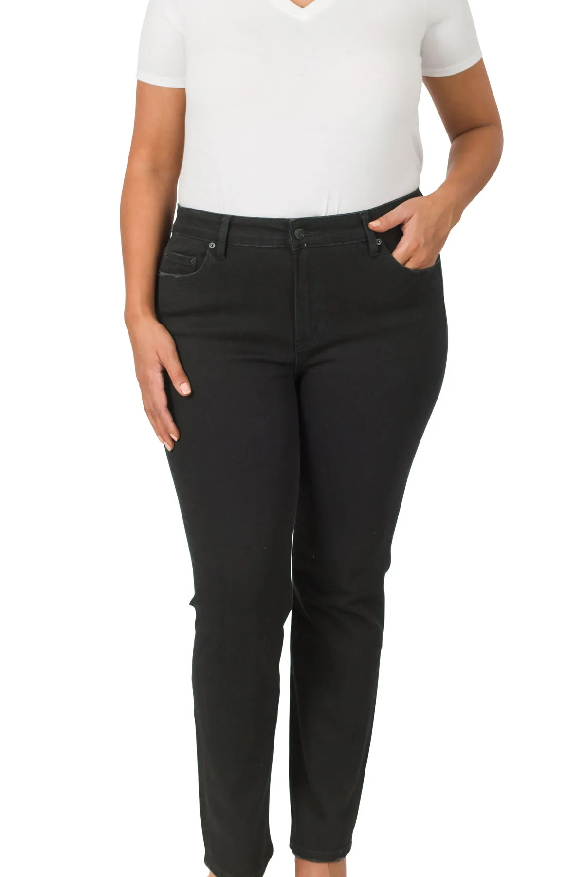 Zenana Plus Mid-Rise Straight Leg Frayed Jeans